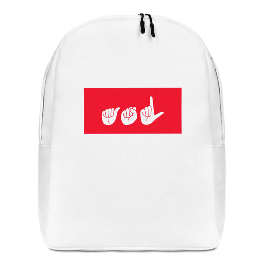 White ASL Minimalist Backpack